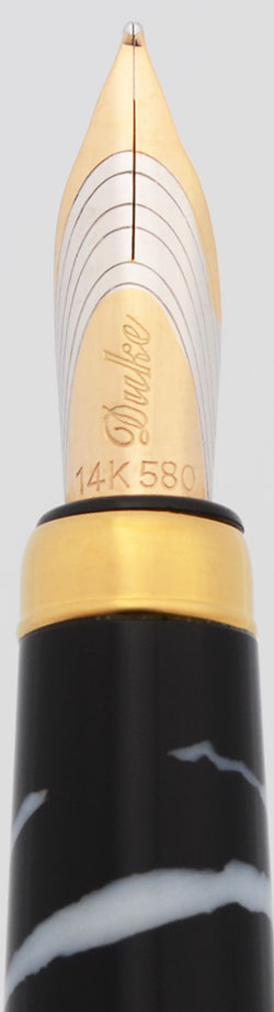 Duke Magnate Fountain Pen (2004) - Black & White Marble Italian